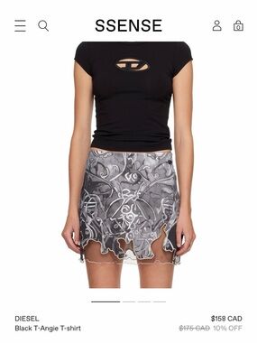 Diesel Gray Sculpted-Edge Printed Mini Skirt